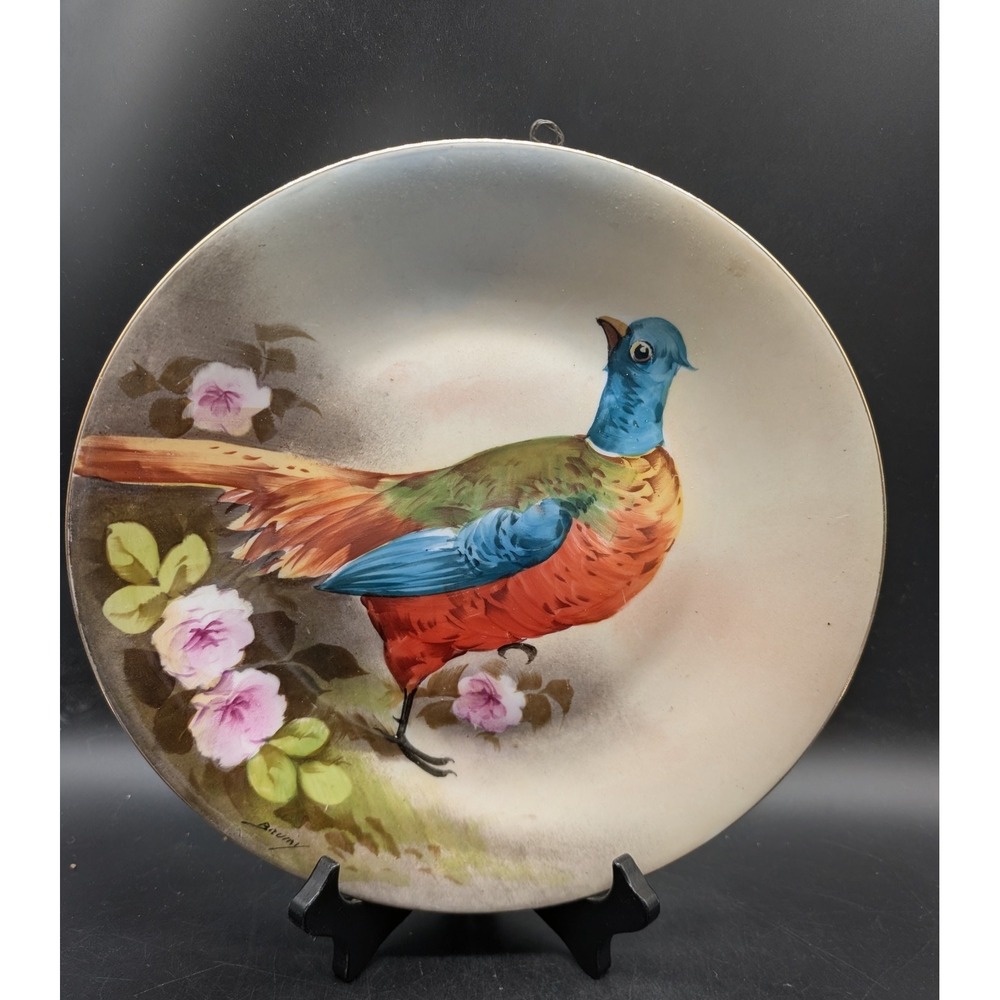 Limoges France Blakeman Henderson Pheasant Gamebird Wall Plate Signed Baumy 10"